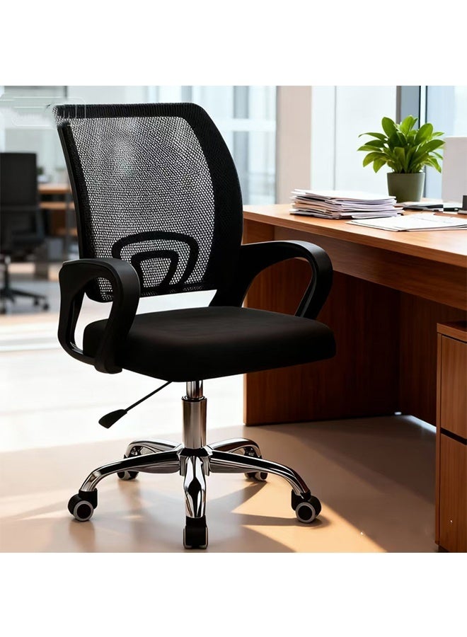 Gaming Chair, Home Office Chair, Computer Desk Managerial Executive Chair, Ergonomic Mid-Back Mesh Swivel Rolling Work with Wheels, Comfortable Lumbar Support, Comfy Arms for Home, Bedroom, Study, Student